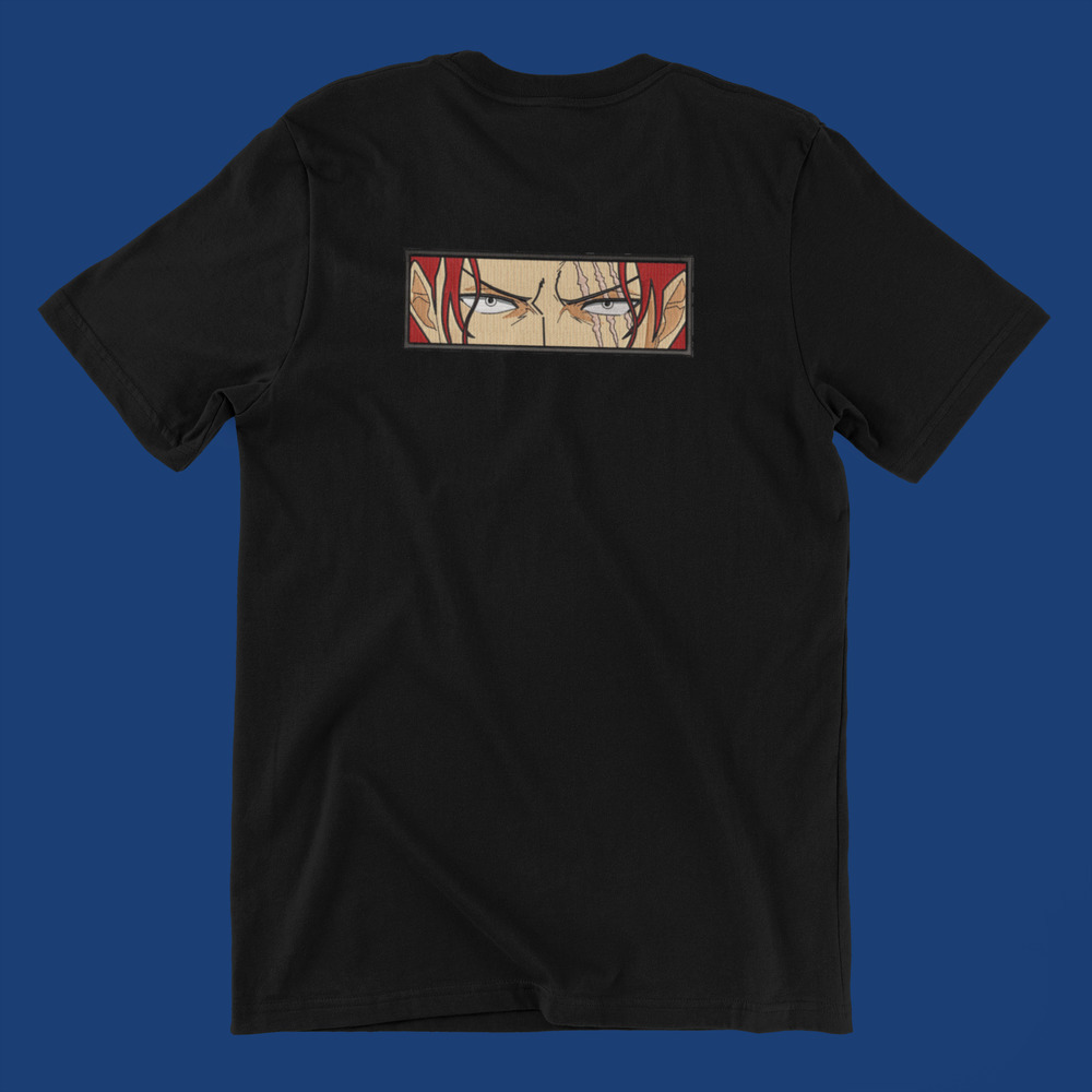 New- Black Embroidered anime box T-shirt